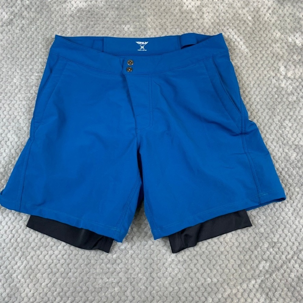 Fly‎ Racing Mountain Bike Shorts Mens 34 Blue MTB Trail Padded Liner